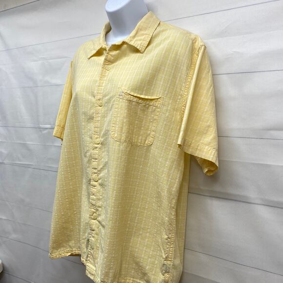 AEO Yellow Corded Check Short Sleeve Casual Button Down Shirt M - Picture 2 of 7